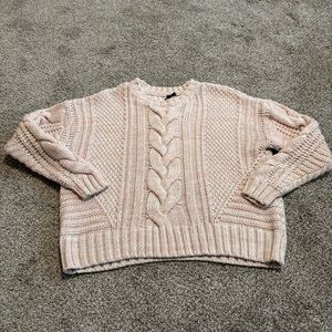 moon & madison Blush Cable Knit Sweater